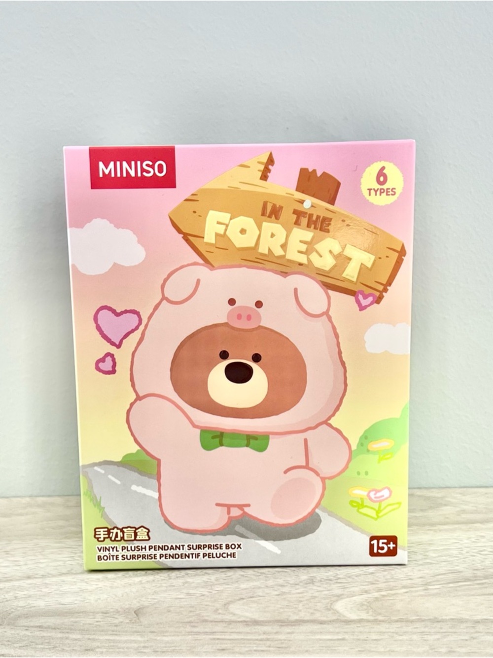 MINISO Gift Bear Animal Costume In The Forest Vinyl Plush Pendant - Pink Pig - Picture 3 of 6